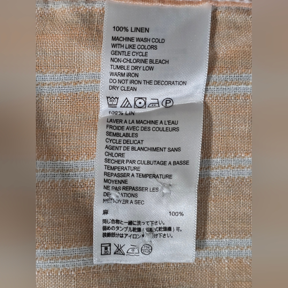 Tommy Bahama Relax Linen Shirt Men’s M Orange Peach Long Sleeve Button Striped - Picture 12 of 14